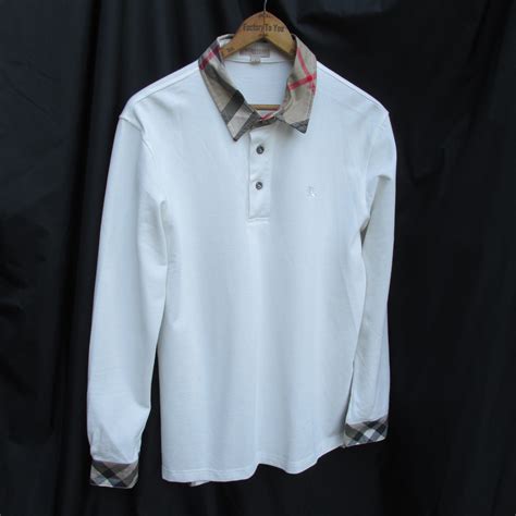 used burberry polo navy or white|burberry white long sleeve polo.